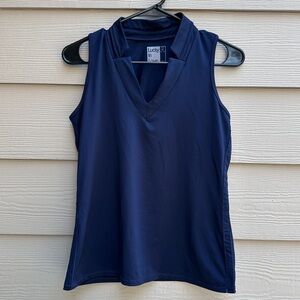 Lucky In Love Women’s Blue Polo Sleeveless Tennis Top Size M 8-10 A41